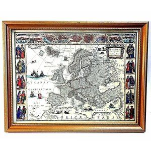 EVROPA Africa Pars Map HAMMOND Original Print Reproduction Framed